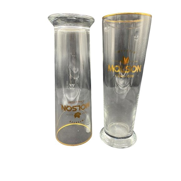 2 Vintage Moson Imported Beer Since 1786 Tall Pilsner Glasses - Picture 4 of 13
